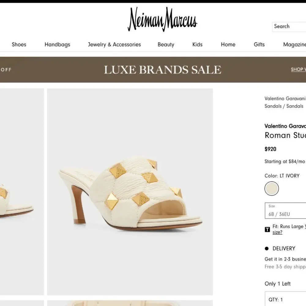 SOLD!!!!VALENTINO GARAVANI Slide Sandal EU 38.5 FREE AUTHENTIC - Picture 14 of 16